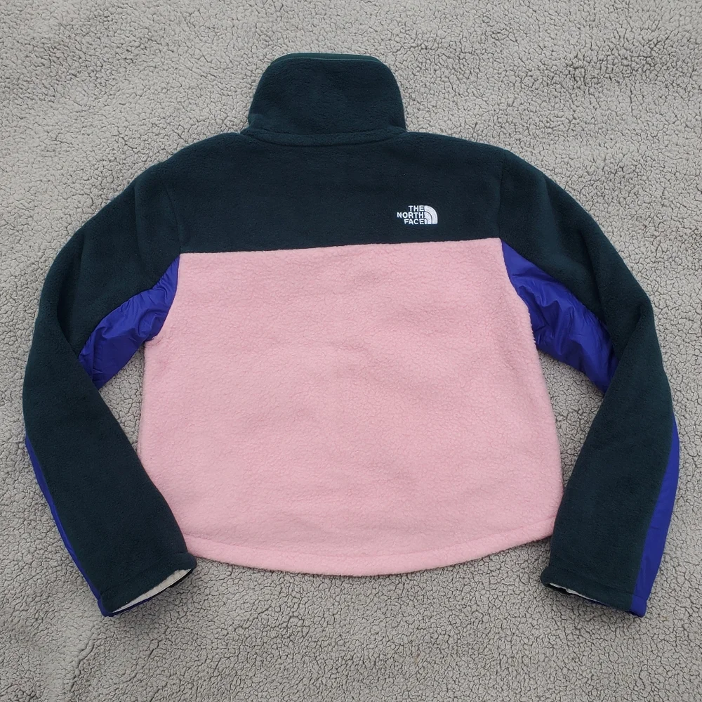 The North Face Girls Fleece Mashup Jacket Snap Light Barbie Pink 14/16 XL NWOT - Picture 2 of 12